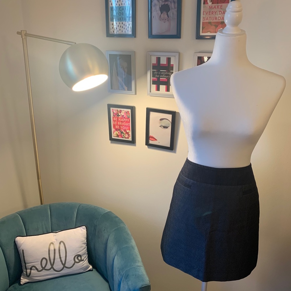 LOFT Navy Metallic Skirt